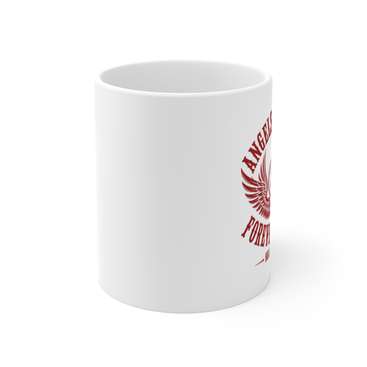 Hells Angels "Angels Forever, Forever Angels" White Mug - alternate angle 1, merchandise