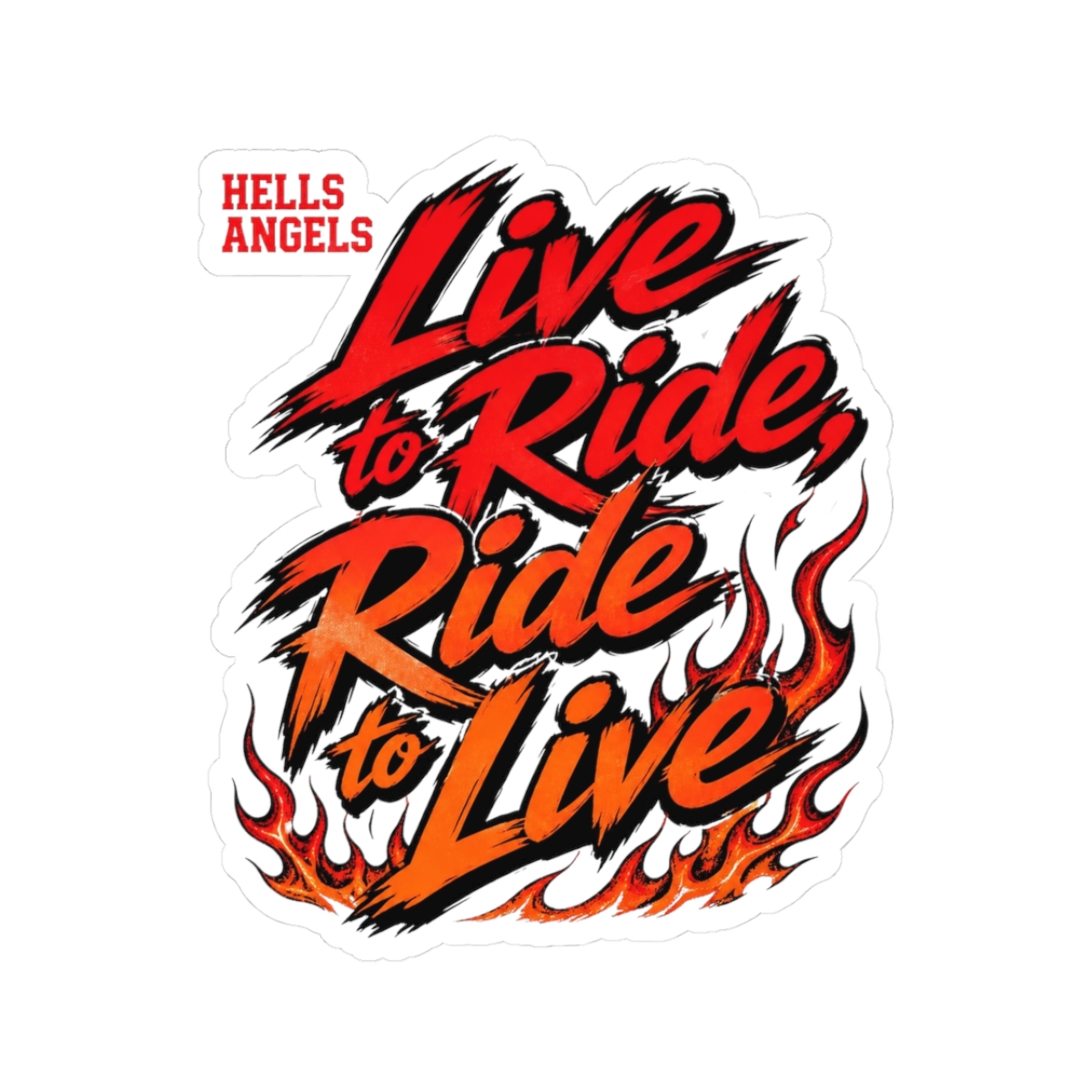 Hells Angels "Live to Ride, Ride to Live" Sticker - alternate angle 3, merchandise