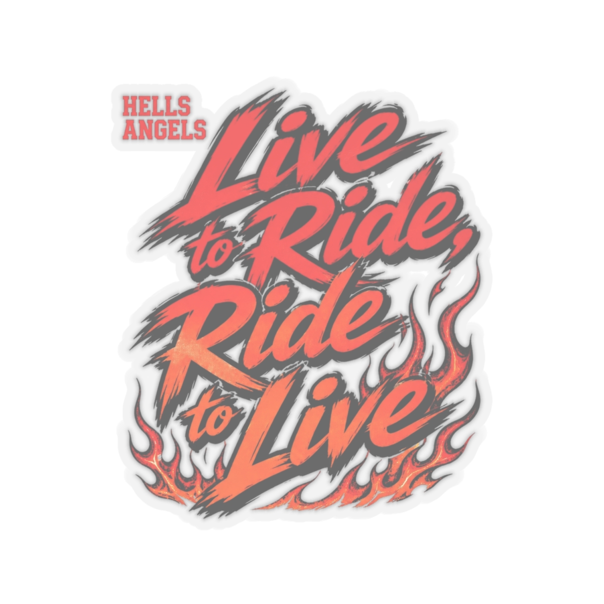 Hells Angels "Live to Ride, Ride to Live" Sticker - alternate angle 3, merchandise