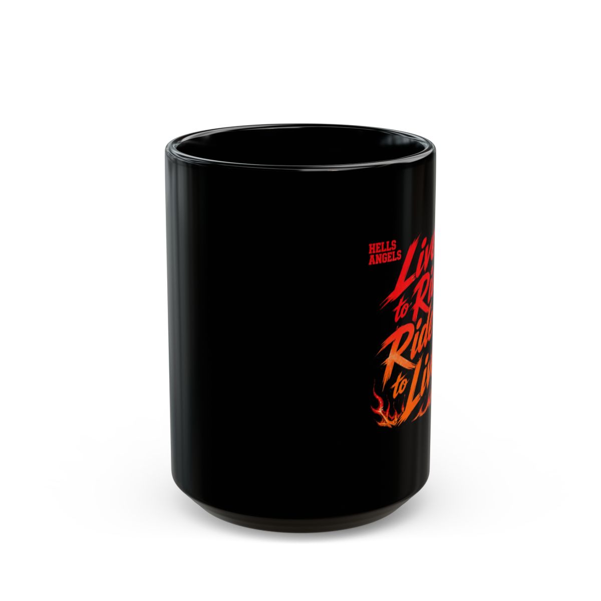 Hells Angels "Live to Ride, Ride to Live" Black Mug - alternate angle 2, merchandise
