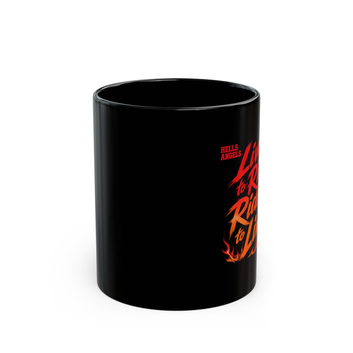 Hells Angels "Live to Ride, Ride to Live" Black Mug - alternate angle 1, merchandise