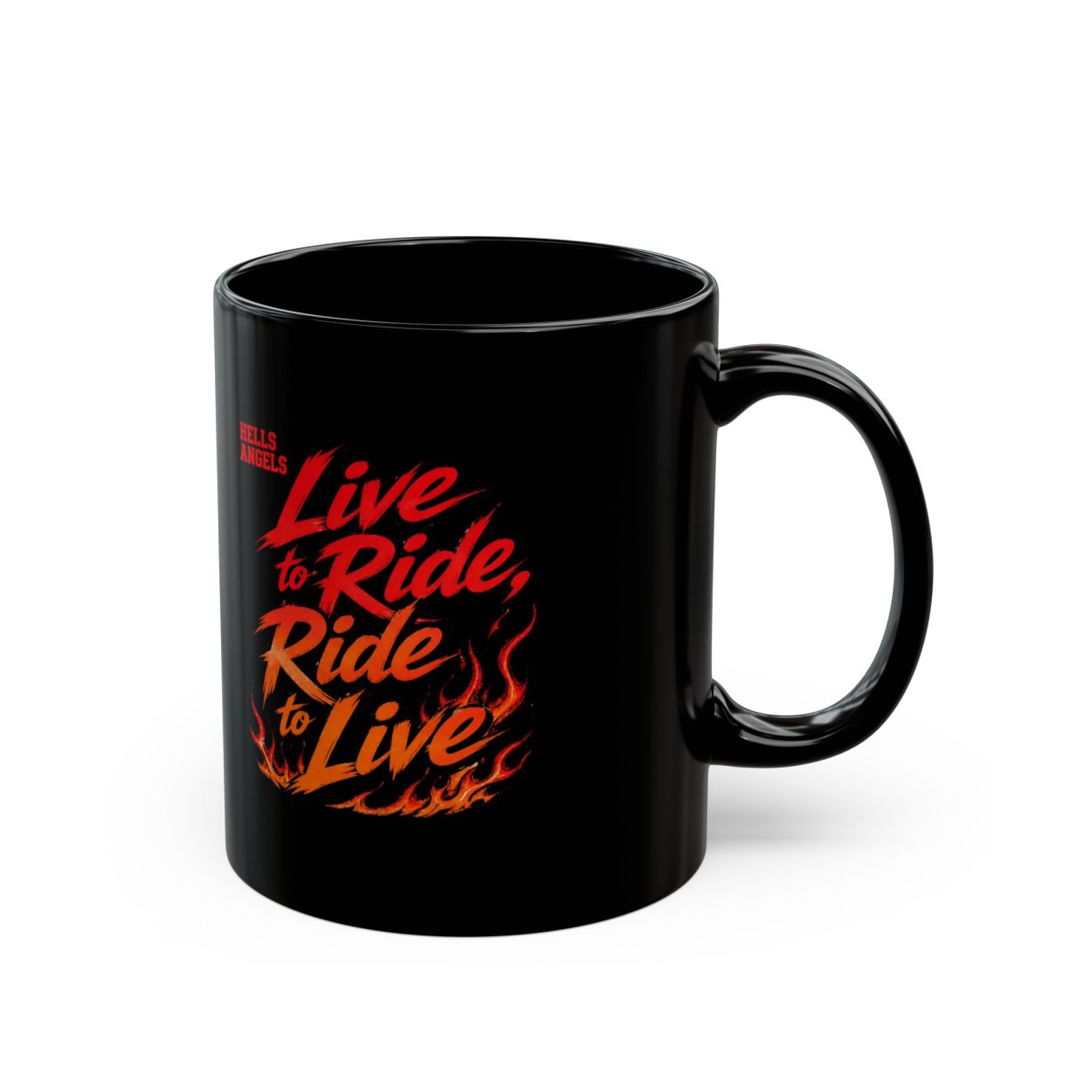 Hells Angels "Live to Ride, Ride to Live" Black Mug