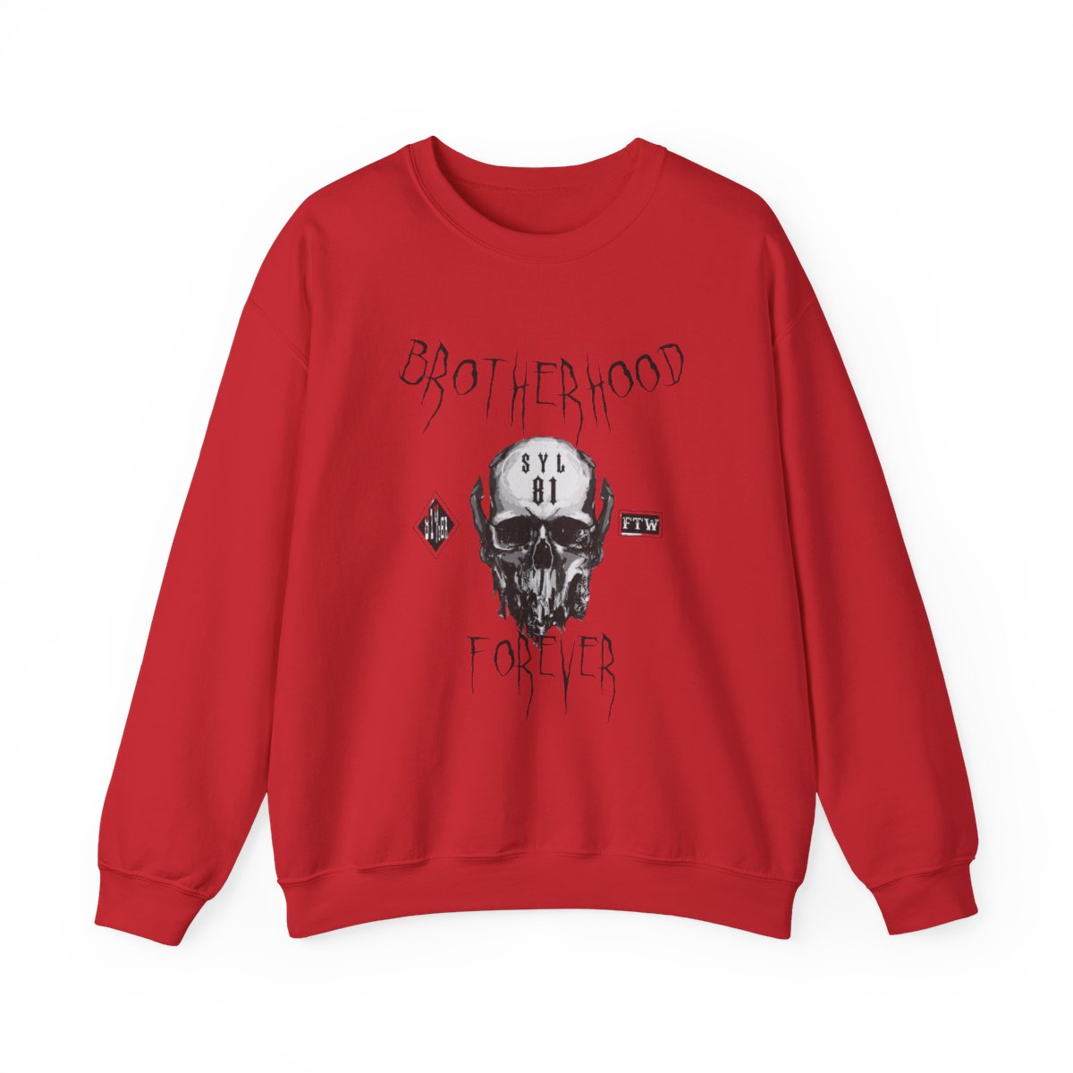 Brotherhood Forever skull graphic Sweatshirt | biker club, vintage tattoo style | 81 | Hells Angels - alternate angle 3, merchandise
