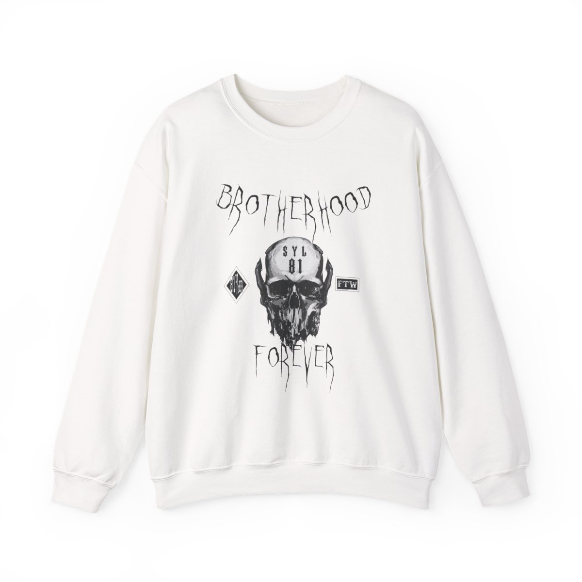 Brotherhood Forever skull graphic Sweatshirt | biker club, vintage tattoo style | 81 | Hells Angels