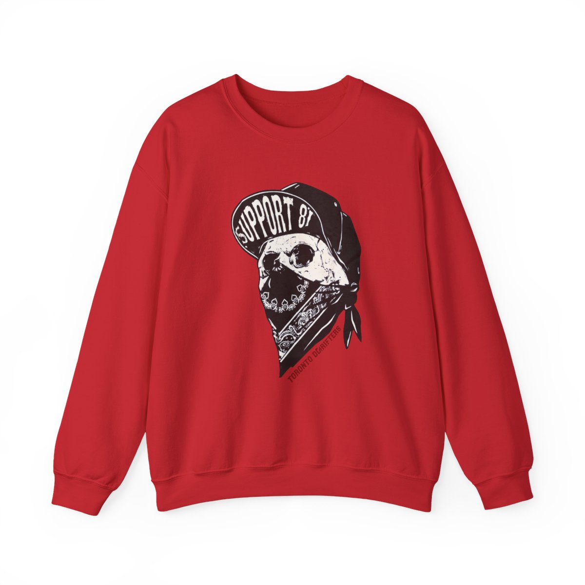 Skull Bandana 'Support 87' Crewneck Sweatshirt | Biker Skull Graphic | 81 | Hells Angels - alternate angle 1, merchandise