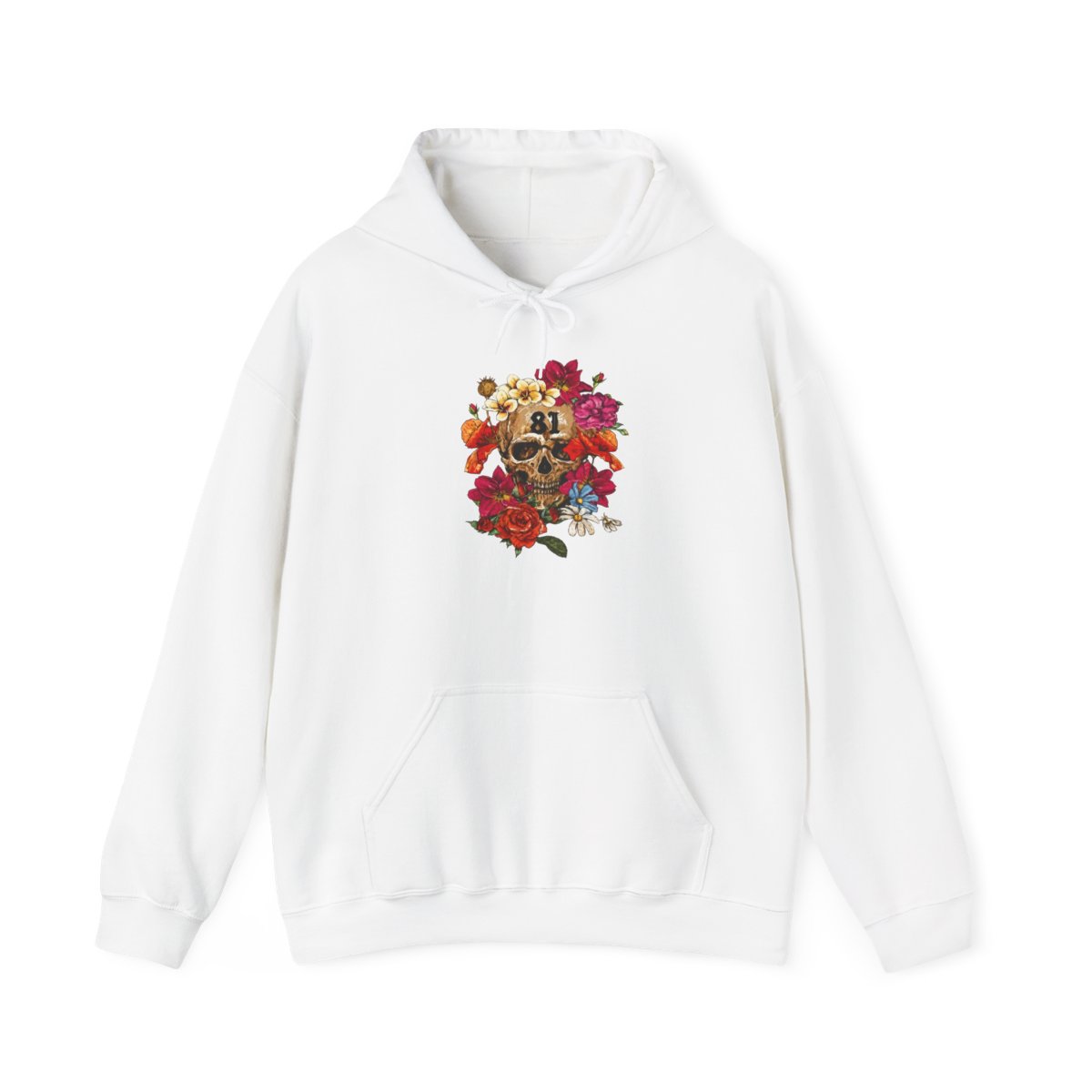 Floral Skull Bouquet Hoodie | Rose Skull Flowers Sweatshirt | 81 | Hells Angels