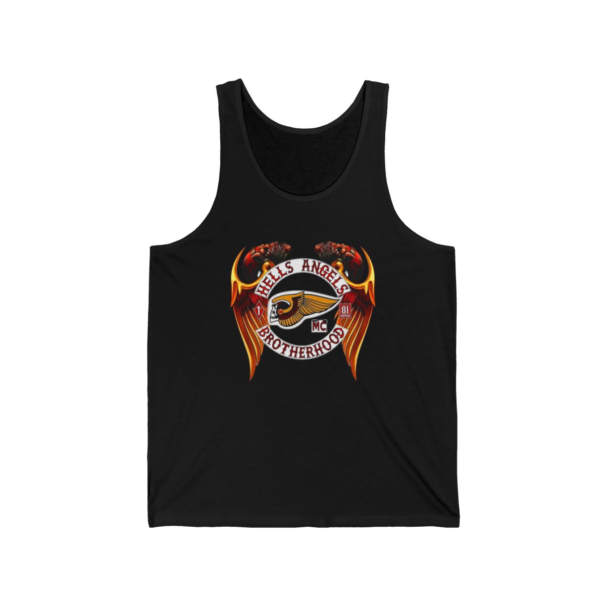 Hells Angels Brotherhood emblem Tank Top | Motorcycle club logo, winged skull | Hells Angels - alternate angle 1, merchandise