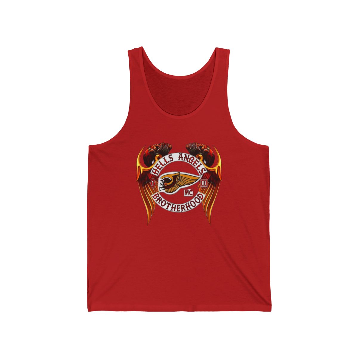 Hells Angels Brotherhood emblem Tank Top | Motorcycle club logo, winged skull | Hells Angels - alternate angle 2, merchandise