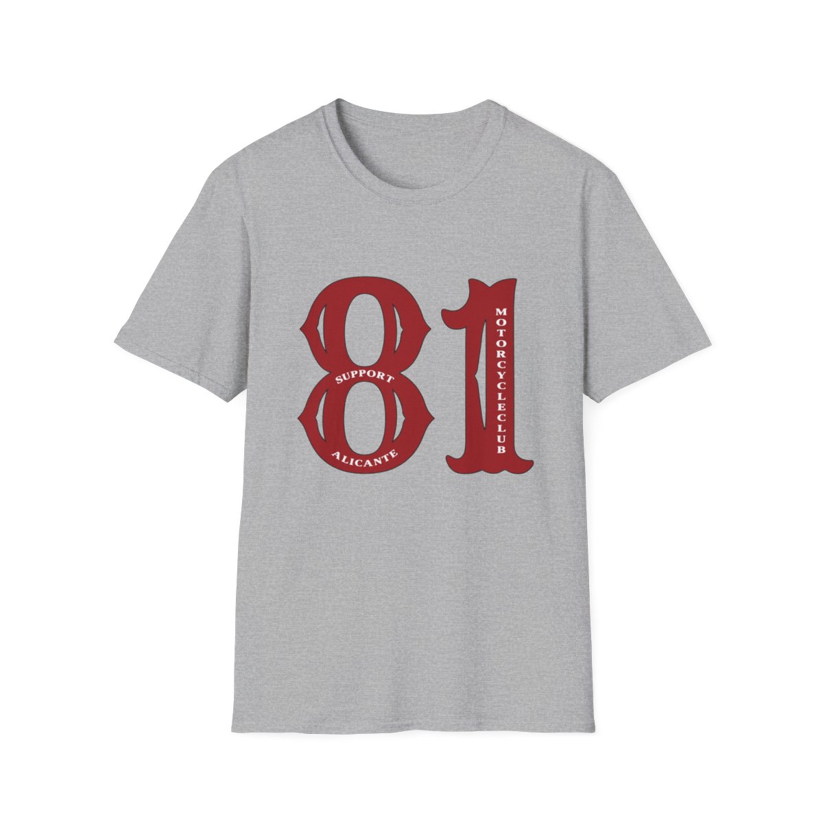 81 Motorcycle Support T-Shirt | Racing Number Retro Tee | Hells Angels - alternate angle 2, merchandise