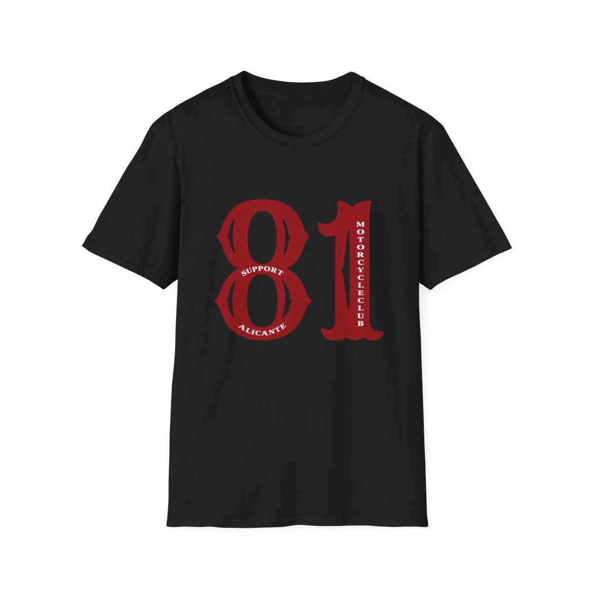 81 Motorcycle Support T-Shirt | Racing Number Retro Tee | Hells Angels - alternate angle 1, merchandise
