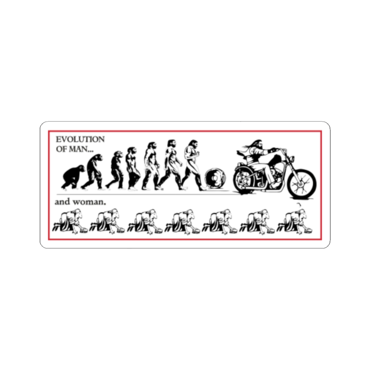 Evolution of Man and Woman motorcycle sticker | Kiss-Cut Sticker | 81 | Hells Angels
