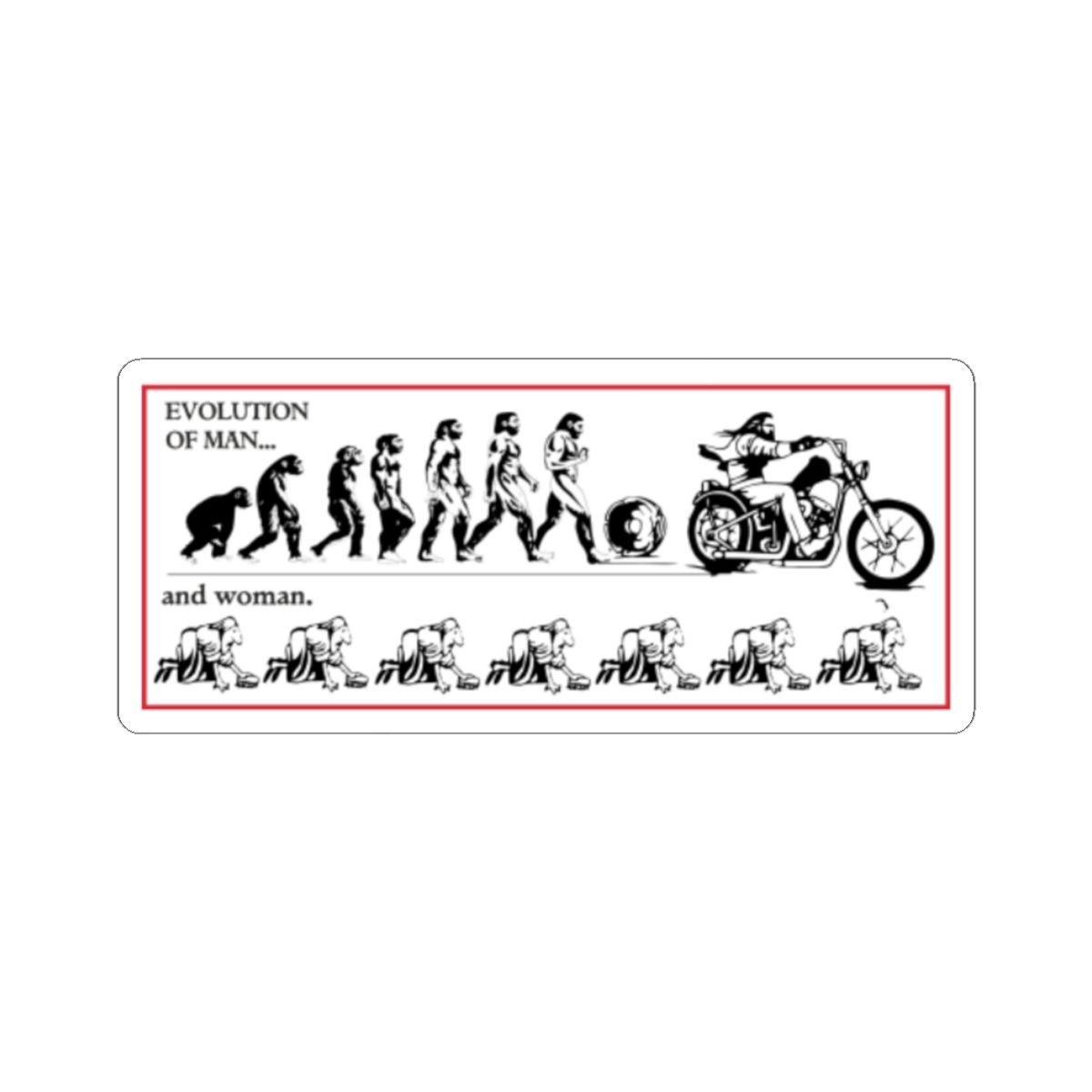 Evolution of Man and Woman motorcycle sticker | Kiss-Cut Sticker | 81 | Hells Angels - alternate angle 1, merchandise