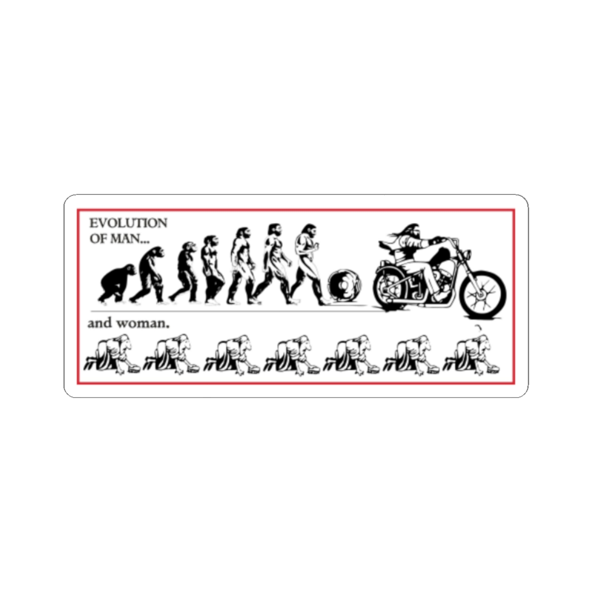 Evolution of Man and Woman motorcycle sticker | Kiss-Cut Sticker | 81 | Hells Angels - alternate angle 2, merchandise