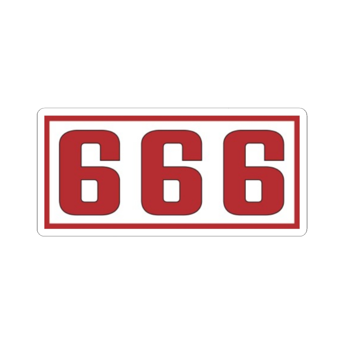 Red 666 Number Sticker | Kiss-Cut Sticker | 81 | Hells Angels - alternate angle 3, merchandise