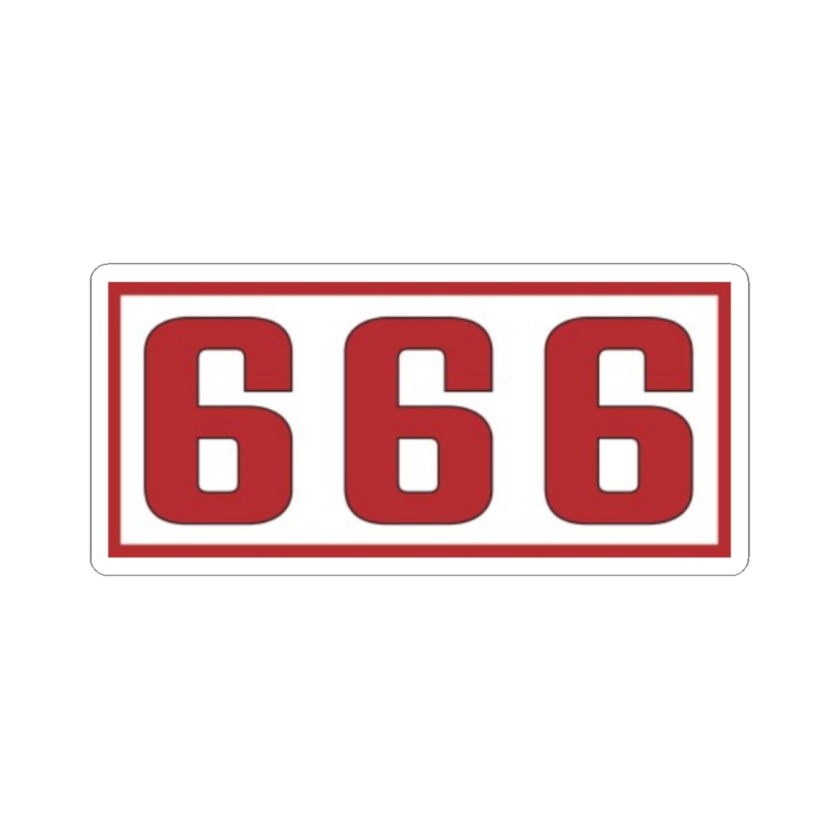Red 666 Number Sticker | Kiss-Cut Sticker | 81 | Hells Angels - alternate angle 2, merchandise