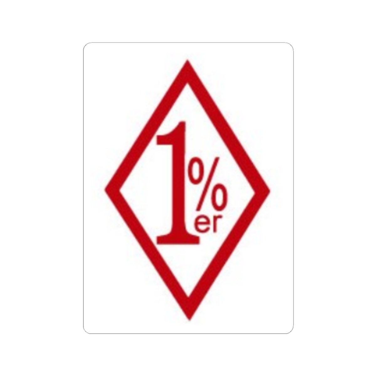 1%er Diamond Logo Kiss-Cut Sticker | Red Percentage Emblem | 81 | Hells Angels - alternate angle 3, merchandise