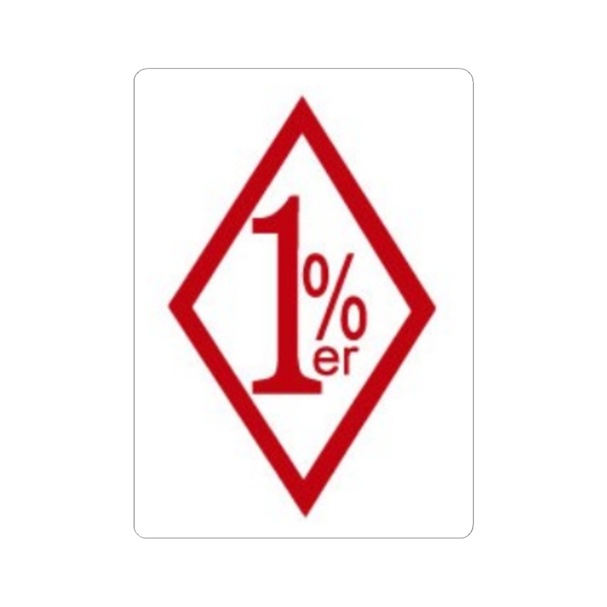 1%er Diamond Logo Kiss-Cut Sticker | Red Percentage Emblem | 81 | Hells Angels