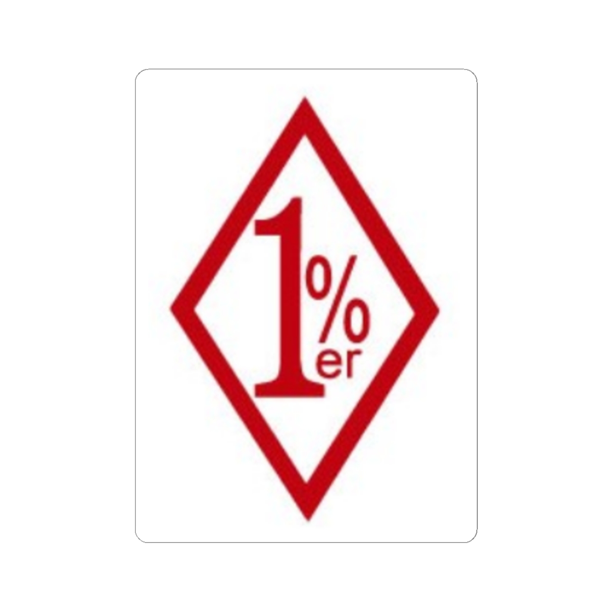 1%er Diamond Logo Kiss-Cut Sticker | Red Percentage Emblem | 81 | Hells Angels - alternate angle 2, merchandise