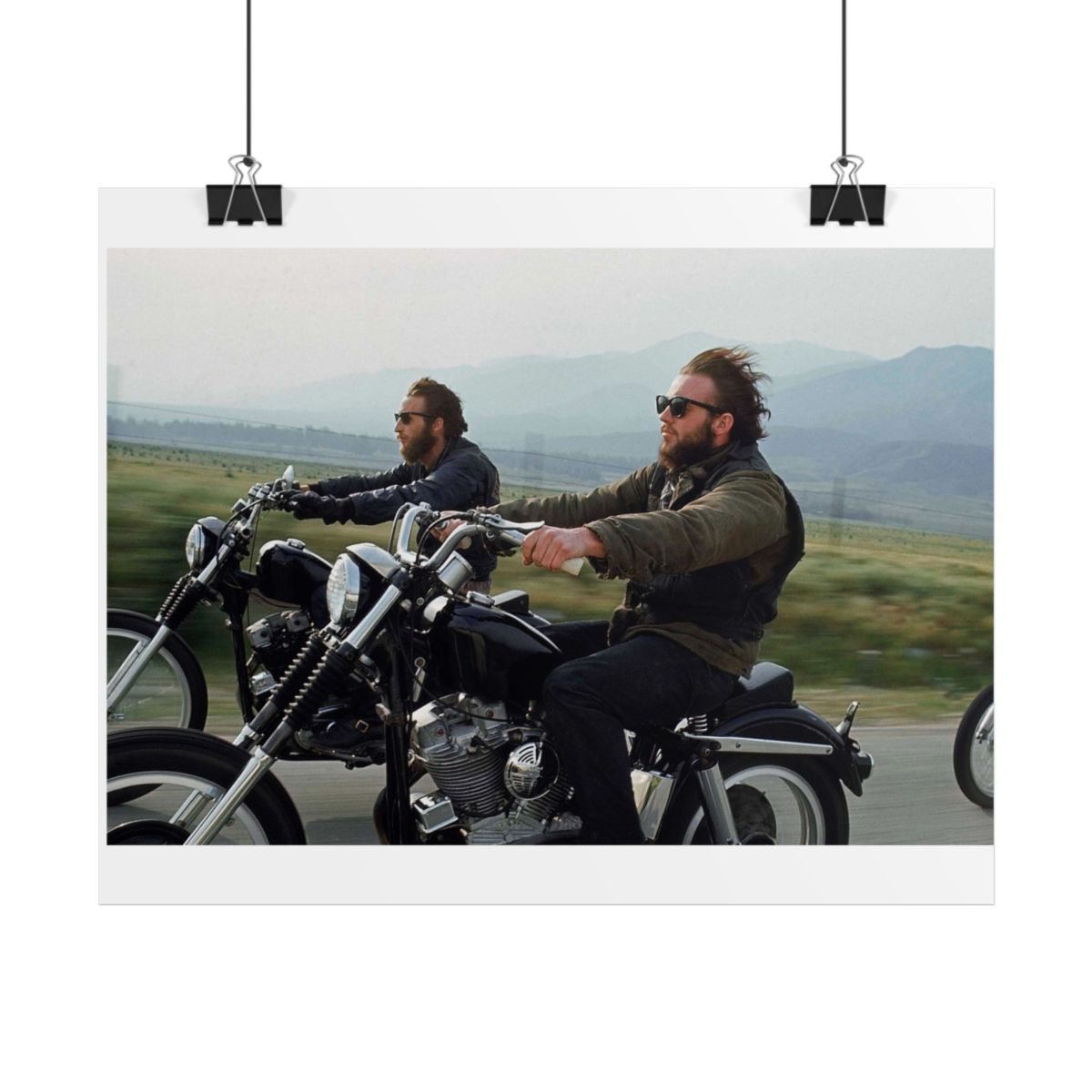 Motorcycle Riders Rolled Poster | Vintage Biker Road Scene | Hells Angels