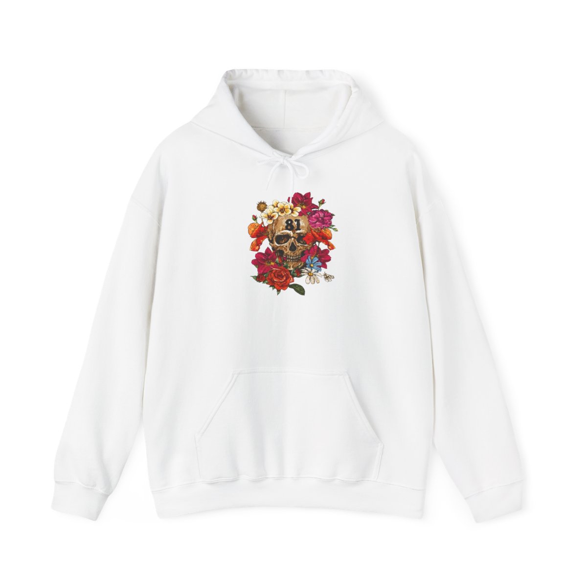Floral Skull Bouquet Hoodie | Rose Skull Flowers Sweatshirt | 81 | Hells Angels